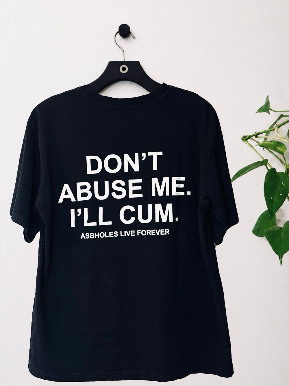 ALF Assholes Live Forever “Don’t Abuse Me I’ll Cum.” Men’s M Black Graphic Tee